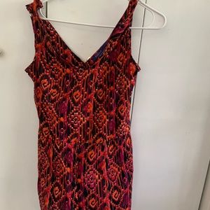 Red multicolored romper